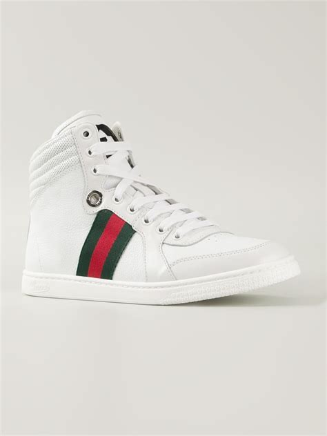 gucci white sneakers high top|gucci white sneakers price.